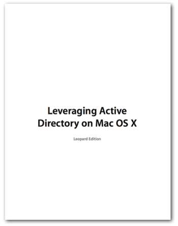 Leveraging Active Directory on Mac OS X